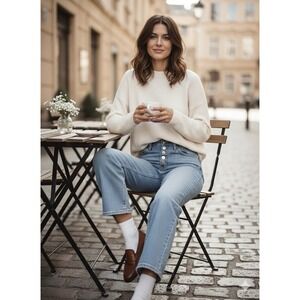 Title: Madewell Cali Demi-Boot Crop Jeans High Rise Button Fly Light Wash 26